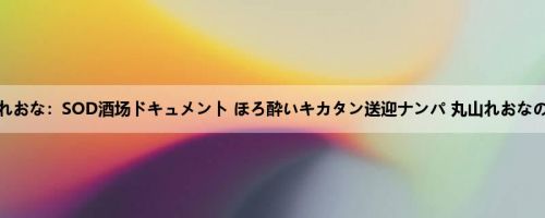 丸山れおな：SOD酒场ドキュメント ほろ酔いキカタン送迎ナンパ 丸山れおなの场合